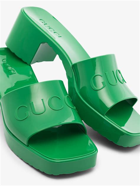 gucci green rubber sandals|gucci rubber sandals women is.